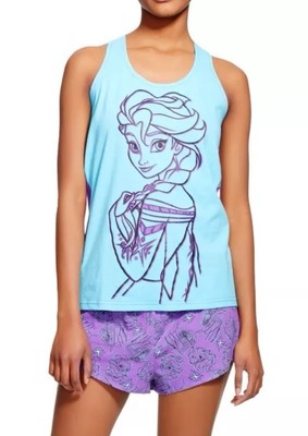 NWT $40 Disney Frozen Pajamas Set 2pc Elsa Shorts Tank Top Soft M