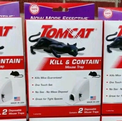TOMCAT Kill & Contain No Touch  No Mess Disposable Mouse Mice Trap 2 pack.