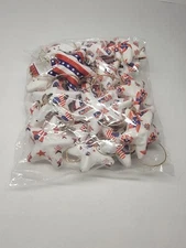24Pcs USA 4th Decorations Red Blue White Five-Pointed Star Hanging Ornaments 