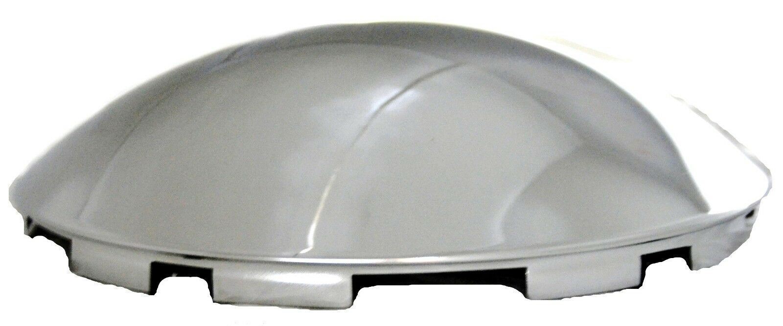 Front Hub Caps for Steel Wheel 5 Even Notches Dome Chrome 7/16" Lip #10514 Pair