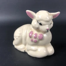 HTF Vintage Kay Finch California Kneeling Lamb Laying Statue Figure 2" Ceramic