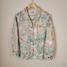 Women’s Elana by Tanner Size 14 Paisley Jacket Button Down Jacket 