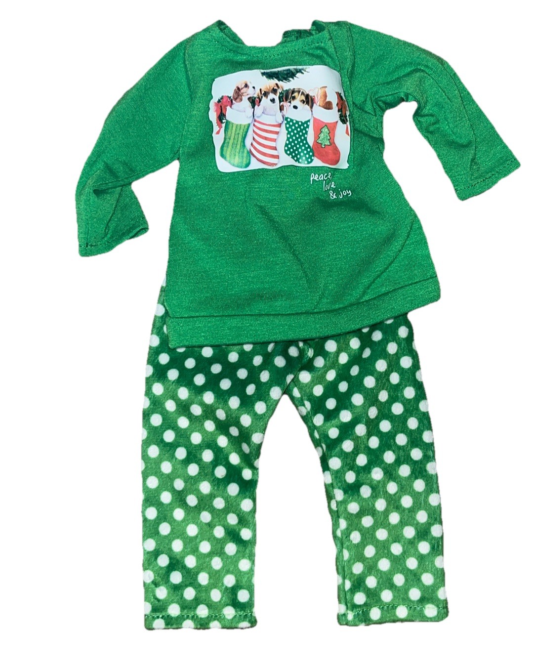Justice Doll Outfit Clothes Pajama PJ Dogs Polka Dot Christm