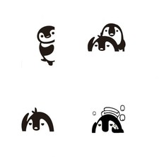 Removable Switch Stickers - 4 Cute Penguins Cartoon Wall Stickers, Light Swit...