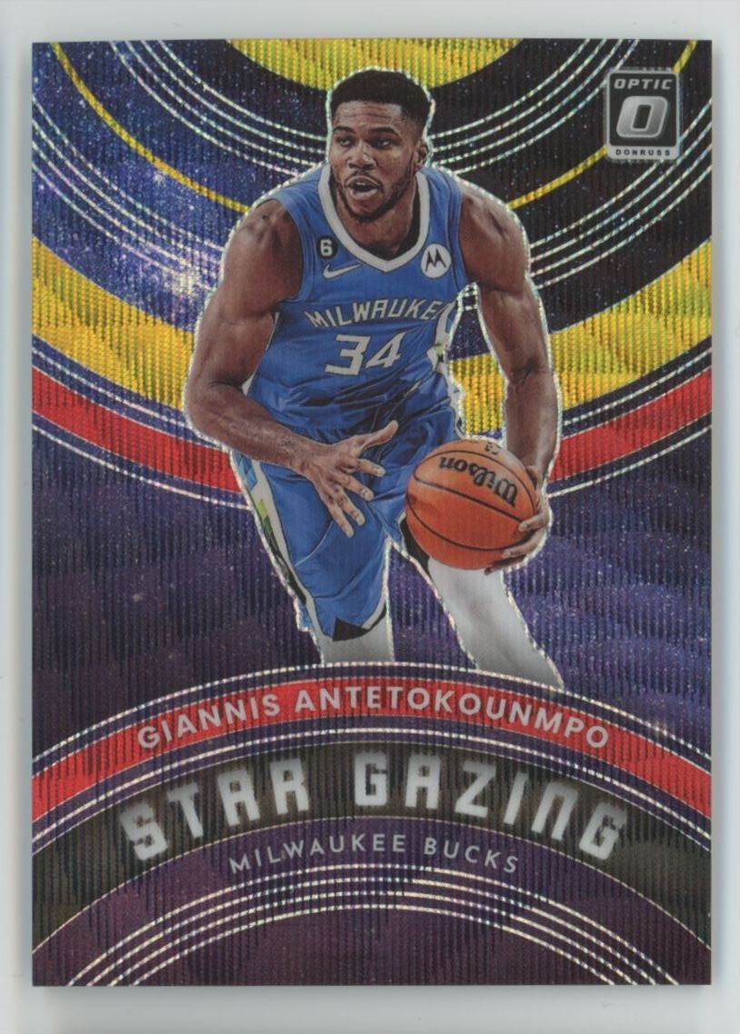 2022-23 Donruss Optic Choice RED/YELLOW Star Gazing Giannis Antetokounmpo /99 #1