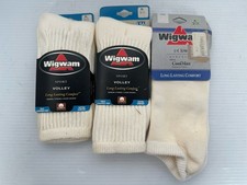 3 Pair Vintage Men's XL 12-15 White Socks Wigwam Volley Crew C-t Low Athletic