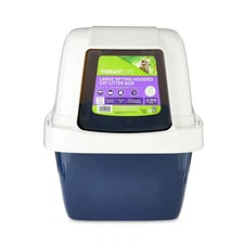 Vibrant Life Large Sifting Hooded Enclosed Cat Litter Box, neww