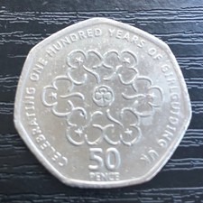 50p Coin 2010 Girl Guiding 100th Anniversary Fifty Pence Circulated