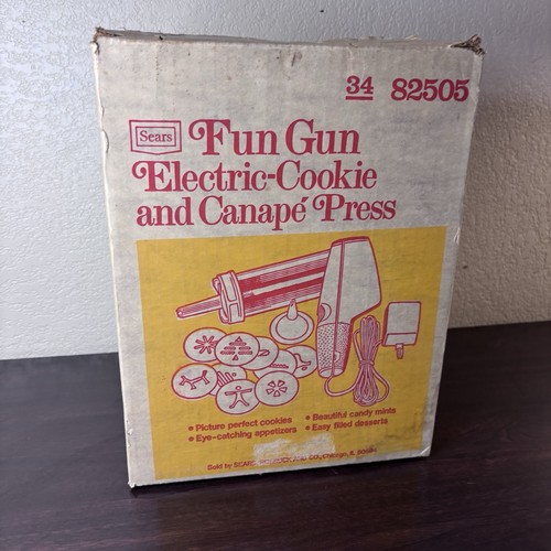 Vintage 1978 Sears Fun Gun pressa elettrica per biscotti e canape 82505 funziona 9 piastre - Foto 4 di 12