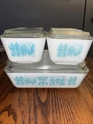 Vintage Pyrex Amish Butterprint Refrigerator Dish Set w/Lids 501 502 503 8pcs