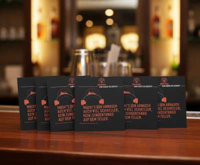 6 x Jägermeister Kräuterlikör Tischaufsteller Menükarteneinleger Glas Gläser NEU