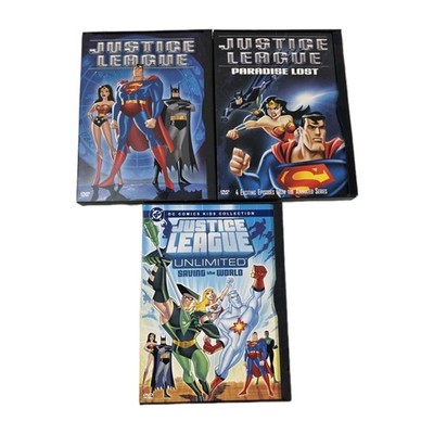 Justice League, Paradise Lost, Saving The World DVD's Lot Of 3 