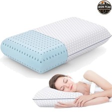 Memory Foam Bed Pillow Standard Grey 25 x 16.2 x 5 in Firm Support