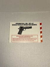 Springfield Armory Inc. 1911 A1 Series Pistols Owner Instruction Manual Original