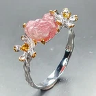 Vintage ring Natural Tourmaline Ring 925 Sterling Silver Size 8 /R460972