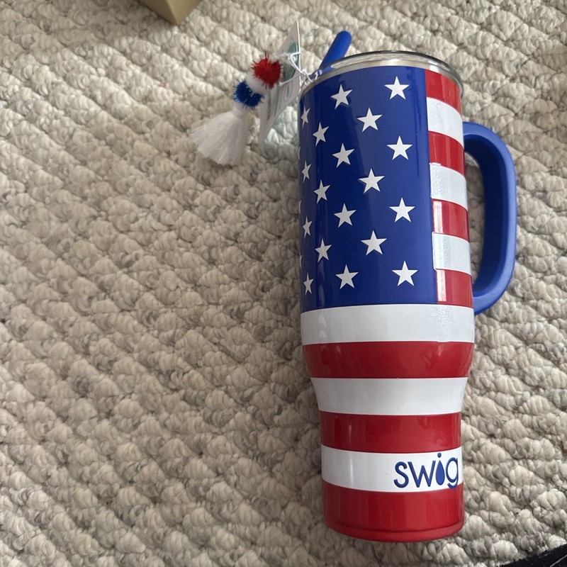 Tumbler 30 Oz  Mug Handle Straw Cup Holder Insulated Stainless Steel Swig