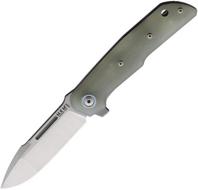 MKM-Maniago Knife Makers Clap Linerlock Jade G10 Folding Pocket M390 Steel Black