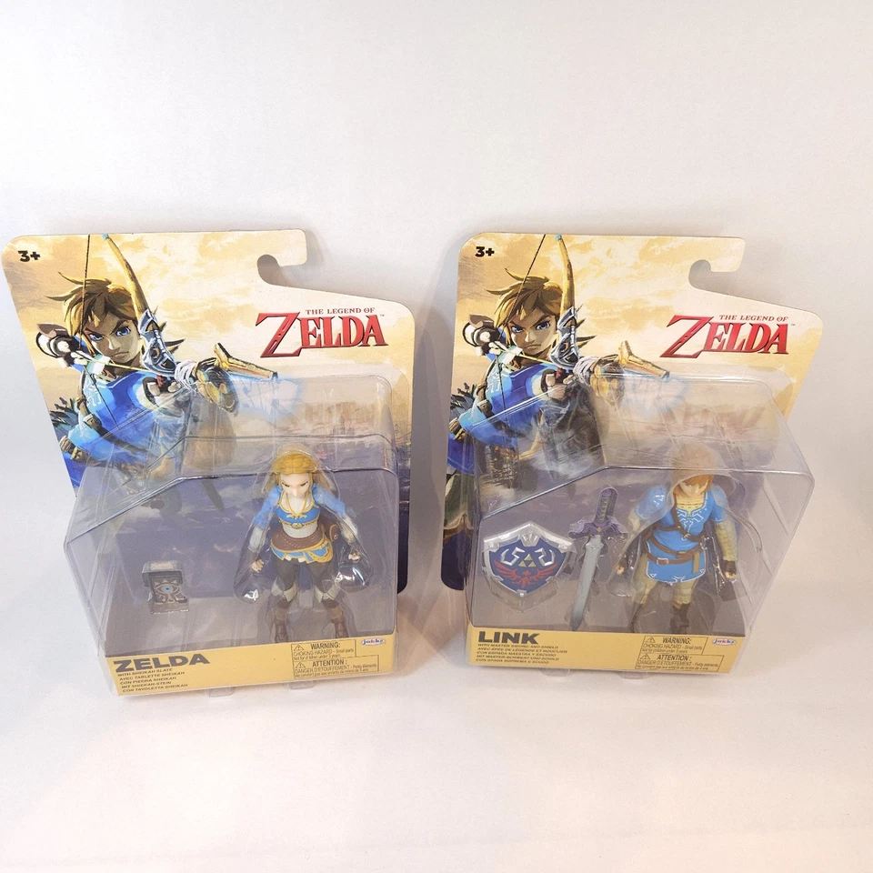 Juego de 2 figuras de acción de juguete Nintendo The Legend of Zelda Link y Zelda de 4 pulgadas Foto 2 de 4