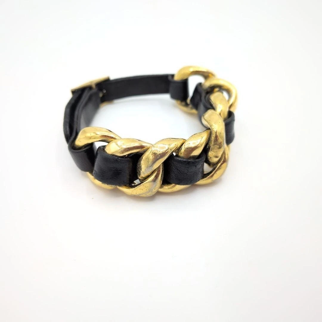CHANEL Black Leather Fashion Bracelets for sale | eBay