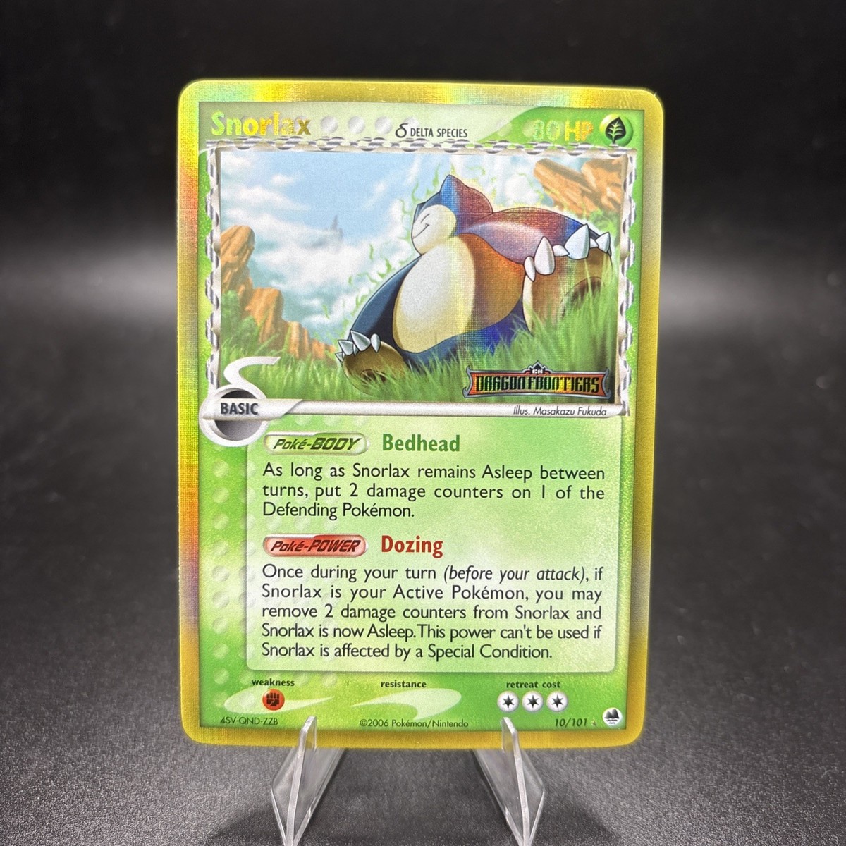 Pokemon Snorlax 10/101 Delta Species Dragon Frontiers Stamped