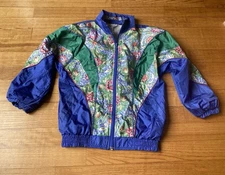 JPI Company Vintage Retro Floral Colorful Jacket Windbreaker Kids 90’s Size 6x