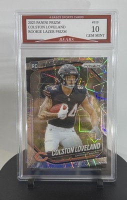 2025 Panini Prizm Colston Loveland Bears Rookie Lazer Prizm #319 Gem Mint 10