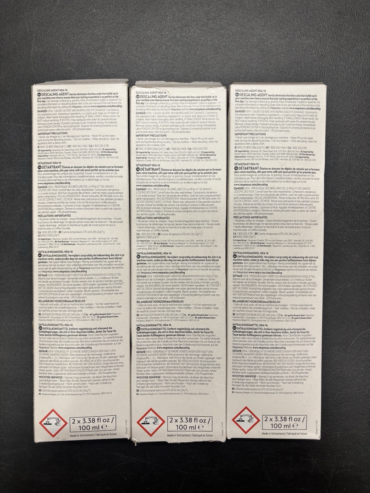 3 Pack Nespresso Descaling Kit Cleaning Solution 6 packets OPEN BOXES