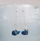 Rough Apatite Gemstone Earrings, Handmade Beauty 925 Silver Dangle Chain Earring — photo 4