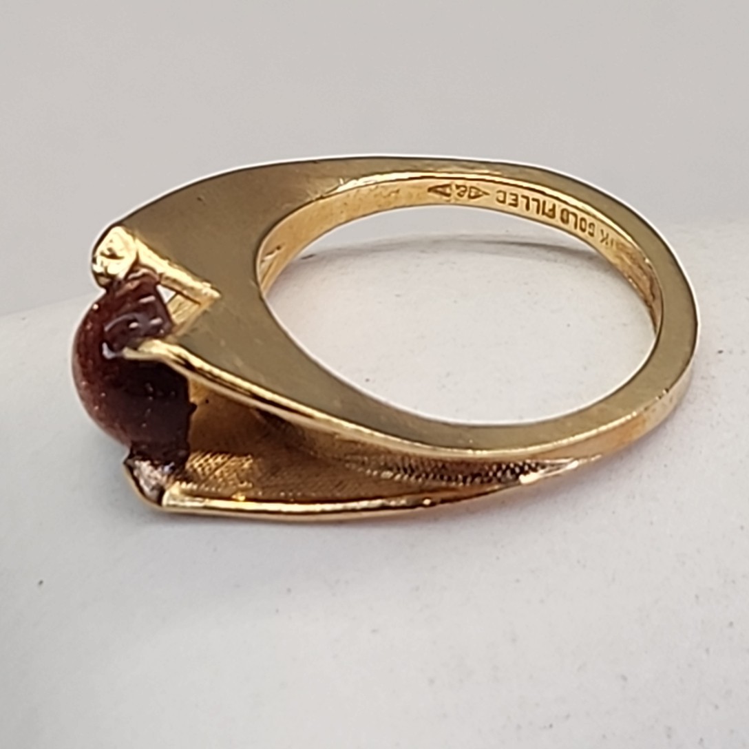 Goldstone Ring Gold Filled Split Shank Small 4.5 … - image 2