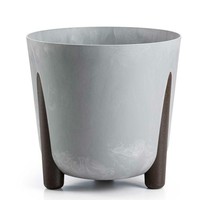 Howhomely BlumenküBel Blumentopf Pflanztopf Grau Beton-Optik 12,4L Modern Deko