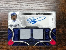 2025 Topps Tier One Mike Piazza Blue Dual Relic Auto 08/20 #AT1R-MP Dodgers SSP