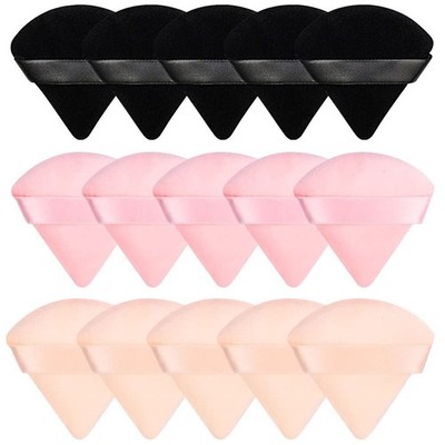 15 Pieces Powder Puff Face Soft Triangle Makeup Velour Puff, Beauty Sponge fo...