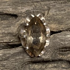 Vintage Sterling Silver and Large Smoky Quartz Ring Size 7 Statement
