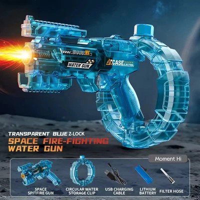 Blue Electric Water Guns For Adults Powerful Squirt Automatic Water Suction