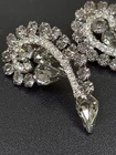 Vintage Rhinestone Clip On Earrings Statement Glitzy Glam Costume Jewelry