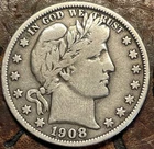 1908 barber half dollar USA 🇺🇸 Historic Silver Coin 🪙