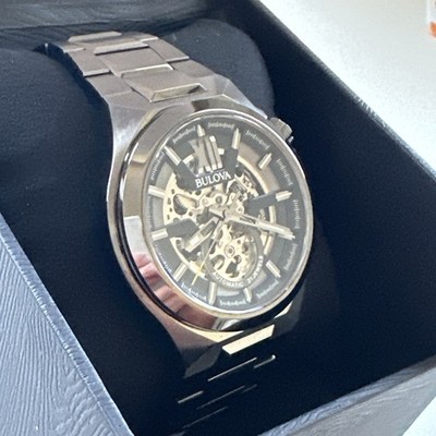 Bulova Womens Maquina Automatic Skeleton Gray Stainless Steel