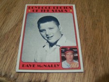 DAVE McNALLY BOYHOOD PHOTOS OF THE STARS 1972 TOPPS  BASEBALL CARD # 344   A