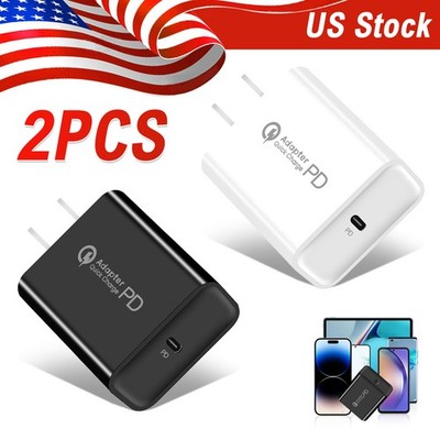 2 Pcs Type C Fast Charger Block For Sony Google LG Samsung Oneplus Power Adapter