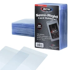 Semi Rigid Card Holder #1 | 50 Pack | Semi Rigid Card Sleeves for Grading | P