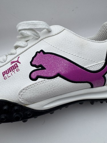 Scarpe da guida Puma Elite da donna bianche/rosa/nere sportive atletiche taglia US 7,5 usate in ottime condizioni - Foto 10 di 10