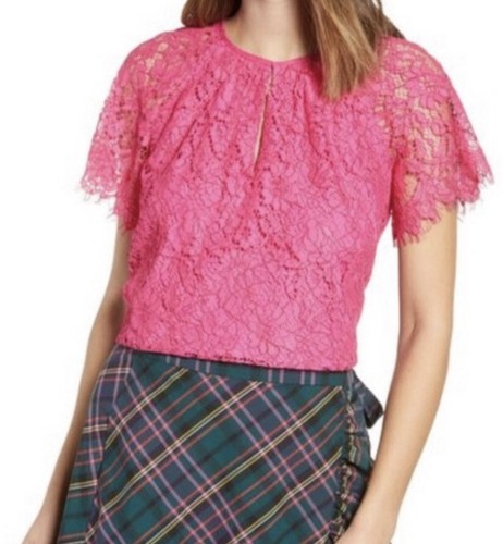 New J CREW Petite Short-sleeve Lace Top 