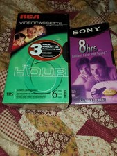 3 pack RCA blank vhs tapes, 1 Sony 8 hour all 4 tapes are new and sealed