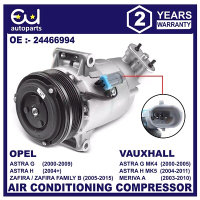AIR CONDITIONING COMPRESSOR FOR OPEL VAUXHALL ASTRA G ASTRA H ZAFIRA B ...