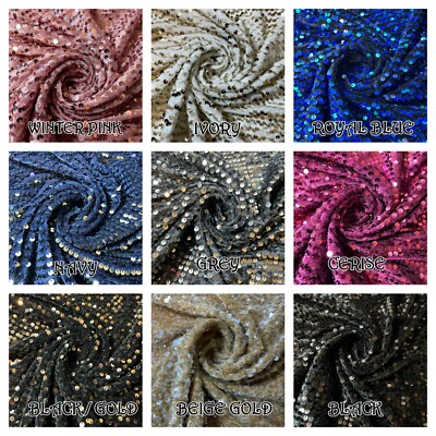 Samt Velours Stoff Uni/Druck/Pailletten Stretch Handarbeit Kleid Material 58'' Meter