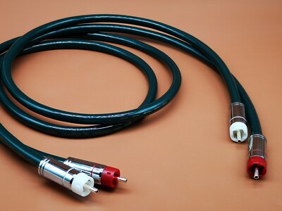 1Pair england Pure Copper RCA Audio Cable Phono Interconnect Wire silver plug