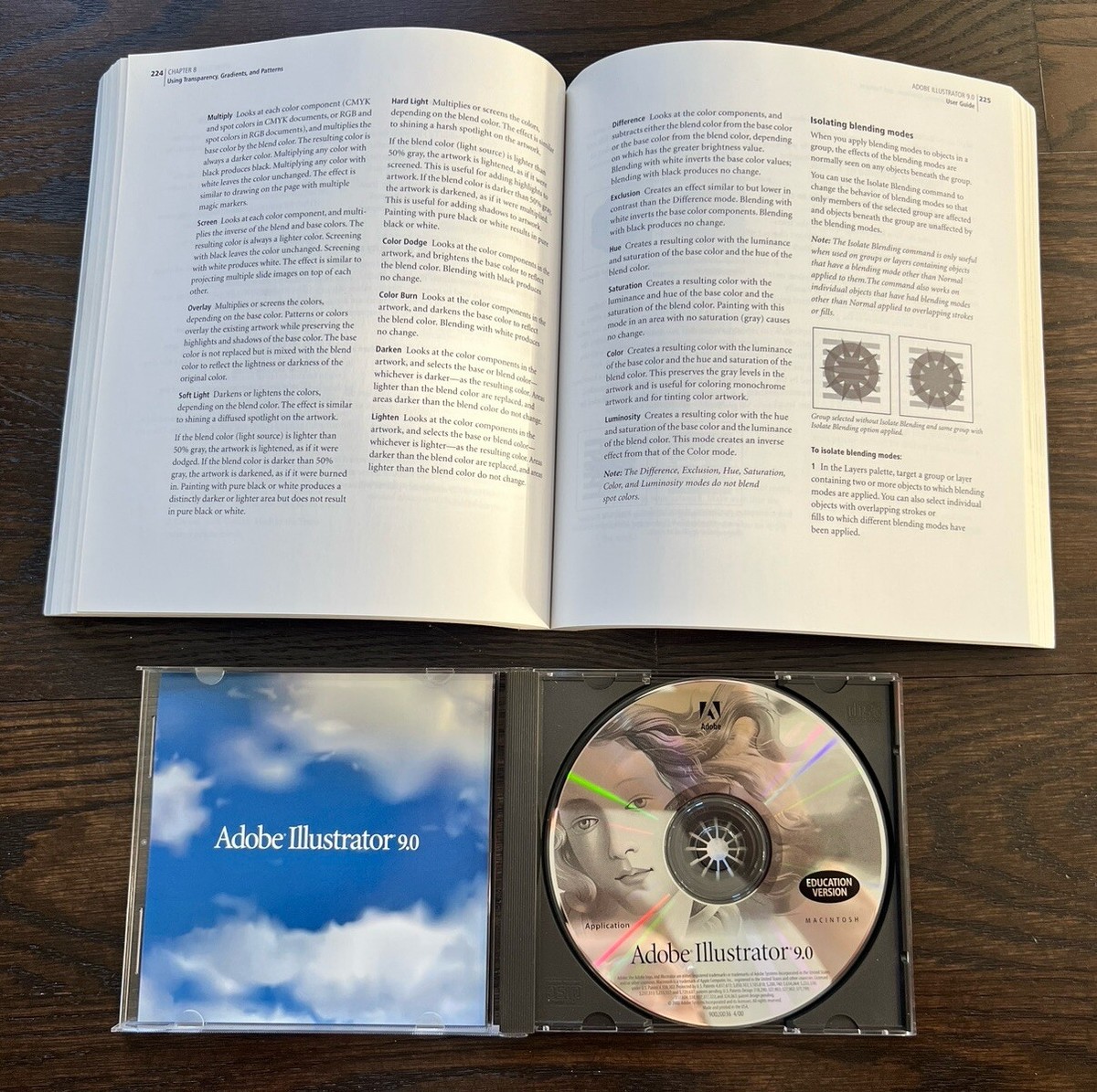 Adobe Illustrator 9.0 Macintosh CD w/ Serial Number User Guide