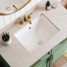 HOROW 20"/21''/23'' Rectangular White Ceramic Undermount Vanity Bathroom Sink