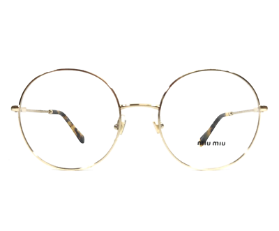 Miu Miu Eyeglasses Frames VMU53T ZVN-1O1 Pale Gold Round Wire Rim 