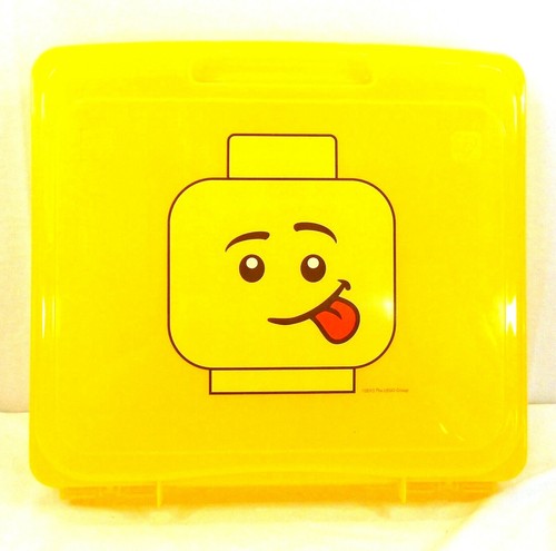 Lego Storage Project Case Suitcase Box Iris Tray Blue Tongue Out Face 12x13x3"